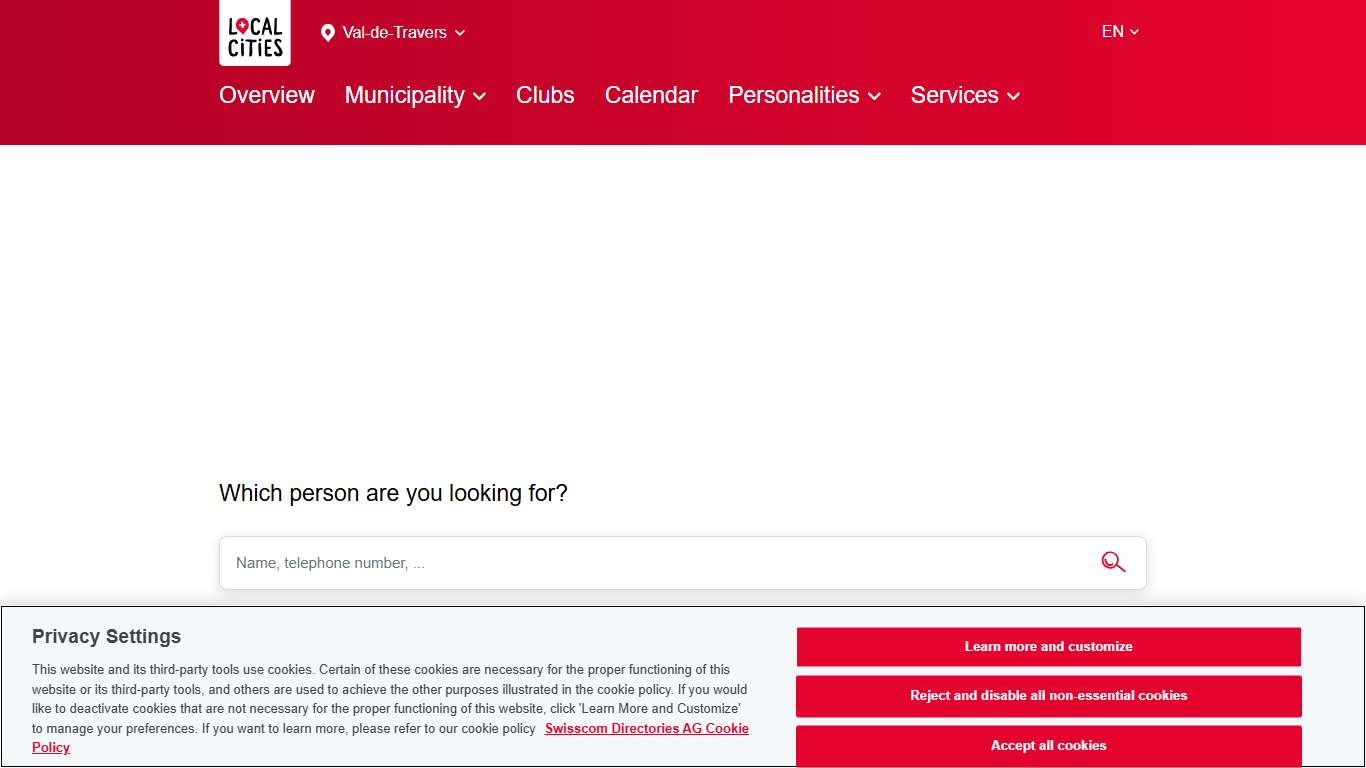 Phone book for Val-de-Travers – The white pages for your municipality 2026 | Localcities